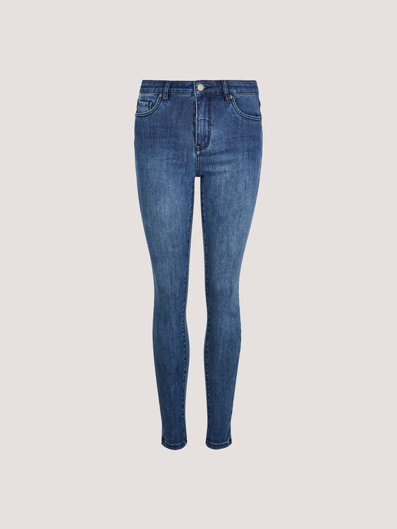 Sienna Glitter Sparkle Skinny Jeans, Navy, large