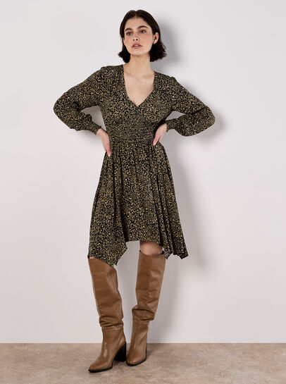 Leopard Hanky Hem Mini Dress