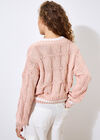 Cropped Cable Cricket Jumper, Pink, large