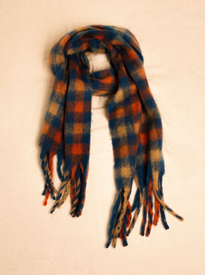 Gingham Check Soft Scarf