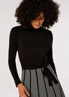 Chevron Knit Mini Dress, Black, large