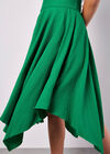 Hanky Hem Belted Midi Skirt, Green, large