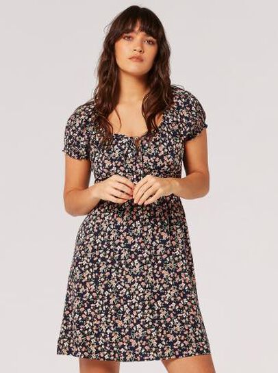 Ditsy Floral Milkmaid Mini Dress