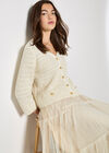 Shimmer Cotton Cardigan, Cream, large