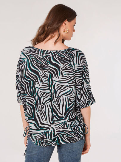 Zebra Print Ruched Side Top