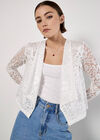 Floral Lace Blazer, White, large