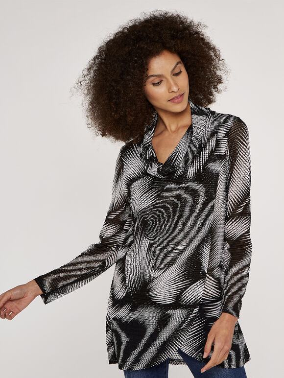 Abstract Mesh Top, Black, large