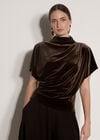 Velvet Batwing T-Shirt, Brown, large