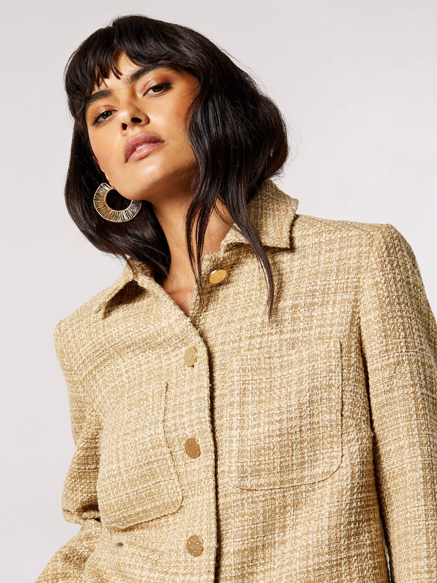 Gold new arrivals tweed jacket
