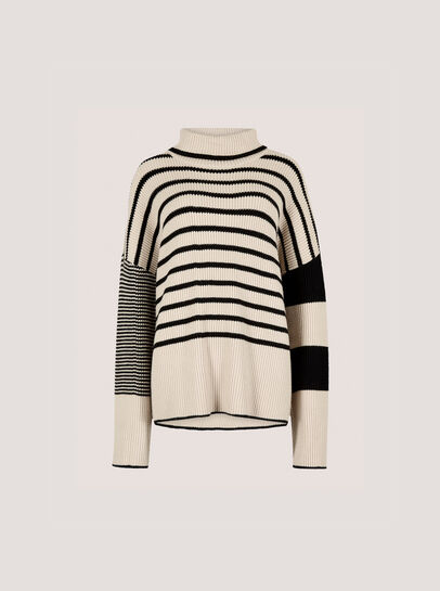 Mixed Stripe Oversized Chunky Jumper