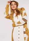 Mustard Aztec Hooded Cardigan, Mustard, large