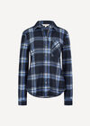 Waffle Knit Classic Check Shirt, Blue, large