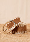 Tan Chain Stitch Belt, Brown, large