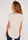 Turn Up Sleeve Top, Stone, large