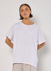 Sparkle Stud Oversized T-Shirt, White, large