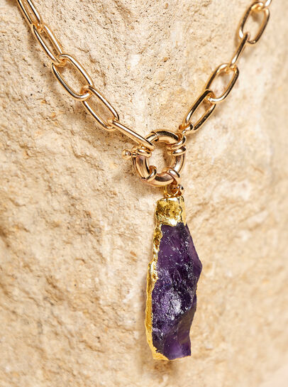 Gold Raw Crystal Necklace