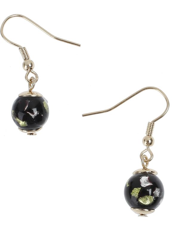 Speckled Sphere Necklace Set, Gold, large