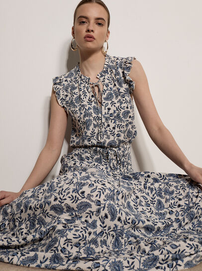 Painterly Paisley Tiered Maxi Skirt