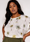 Curve Palm Scene Slub Tee, Mustard, large