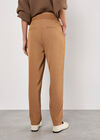 Paperbag Twill Straight Leg Trousers, Brown, large