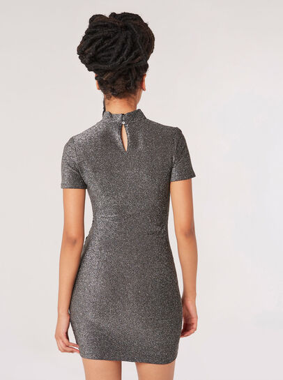 Sparkle Ruched Wrap Mini Dress