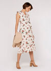 Floral Ditsy Midi Dress, Cream, large