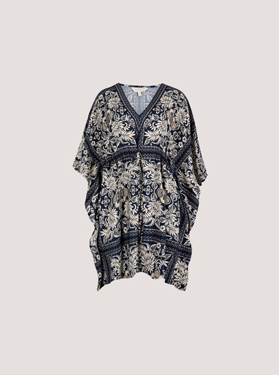 Scarf Print Kimono Mini Dress
