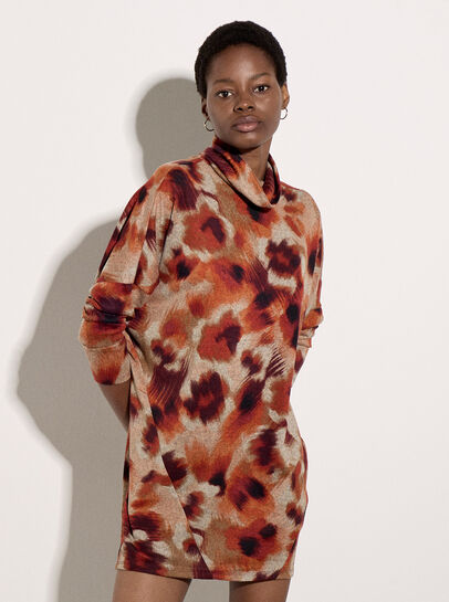 Abstract Knit Cocoon Mini Dress