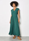 Cotton Blend Wide-Leg Jumpsuit, Green, large