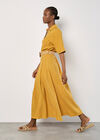 Boho Belted Midi Skirt, Mustard, large