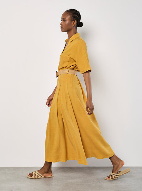 Boho Belted Midi Skirt