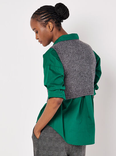 Cropped Waffle Knitted Vest Top