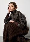 Ruffle Tiered Tulle Maxi Skirt, Brown, large