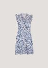 Abstract Spot Ruffle Mini Dress, Blue, large