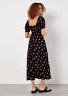 Polka Dot Bow Detail Midi Dress, Black, large