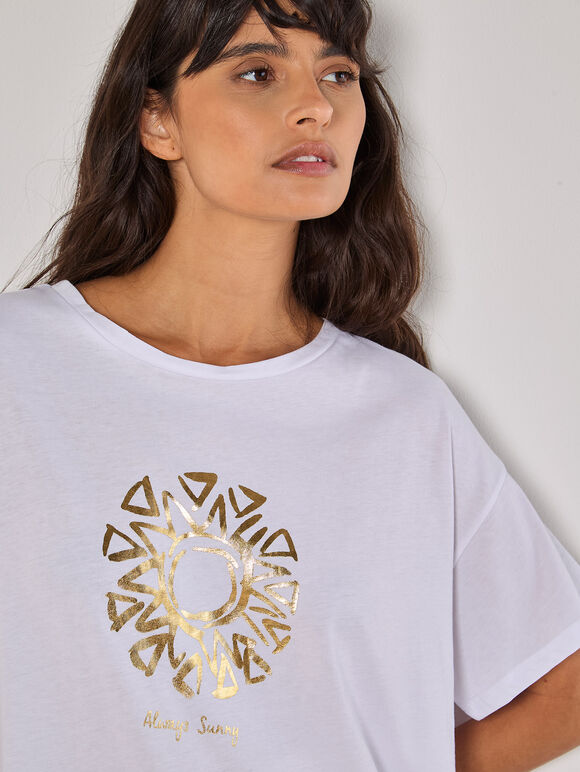 Always Sunny Gold Foil T-Shirt, Gold, large