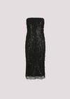 Sequin Fringe Bandeau Mini Dress, Black, large
