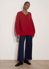 Textured Stitch Oversized Jumper, Red, large