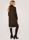 Rollneck High Low Tunic Jumper, Brown, large