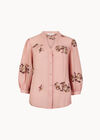 Floral Paisley Embroidered Blouse, Pink, large