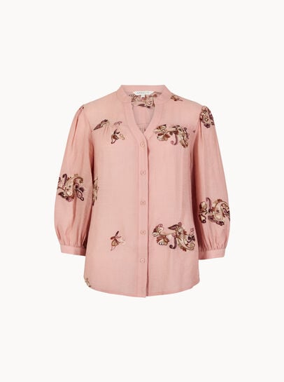 Floral Paisley Embroidered Blouse