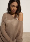 Lightweight Brushed Oversized Jumper, Camel, large