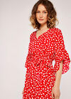 Rock Ruffle Wrap Dress, Red, large