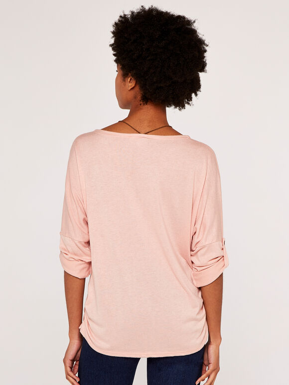Ruched Side Top, Pink, large
