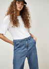Lia Mid-Wash Denim Joggers, Blue, large
