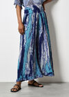 Tie Dye Crinkle Palazzo Trousers, Navy, large