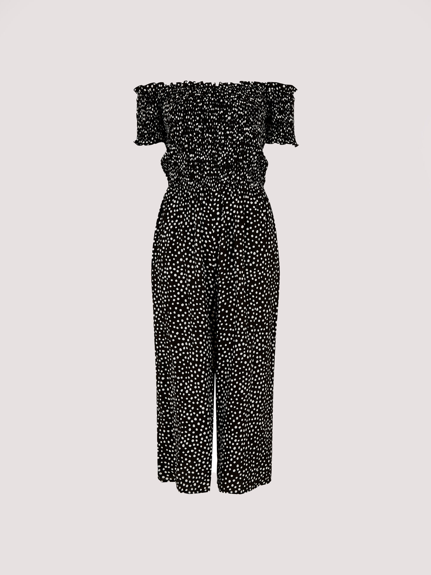 Dots Smocked Bardot Jumpsuit