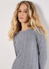 Waffle Knit Swing Mini Dress, Grey, large