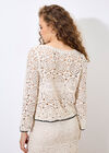 Crochet Circles Blanket Stitch Top, Stone, large