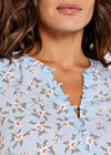Orchid Open Neck Top, Blue, large